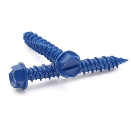 1/4 Tapcon Style Concrete Screws Slotted Hex Washer Head Concrete Screws to Anchor Masonry, Block & Brick 1/4" x 1-3/4" Qty 100