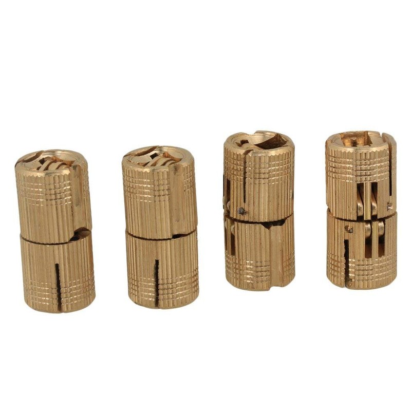 4PCS Hidden Invisible Concealed Copper Barrel Hinge 14mm for DIY