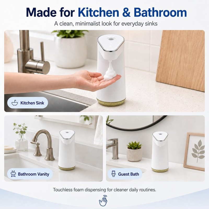 LGURT Touchless Soap Dispenser Automatic, Rechargeable Foaming Hand Soap
