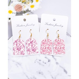 Puocaon Transfer Paper for Polymer Clay - 20 Sheets Chinoiserie Clay Transfer Paper for Earrings Jewelry Design Flower Bird Pattern