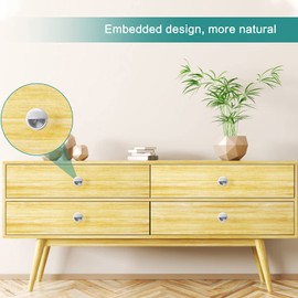 Dasyusuo Stainless Steel Recessed Handles, 4 Pieces, Round Inlet Handle, Concealed Handle, Stainless Steel Recess Handle with Screw, Round Grip Recesses for Drawers, Wardrobe, Cupboard