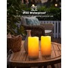 Homemory Solar Candles Outdoor Waterproof, 3"x6" Rechargeable Solar Powered Lights,