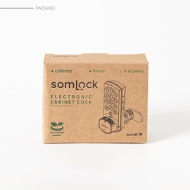 Somlock miniK10 Standard Electronic Cabinet Lock – 12-Button Keypad, 10-Year Battery Life, IP54 Waterproof Rating, Compact Design, Surface & Flush Mount, Black/White