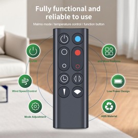 CLVIZCXOM 967197-13 Remote Control Replacement Fit for Dyson Air Purifier Fit for Dyson Pure Hot+Cool Fan Purifying Heater HP00 HP01 (Black)