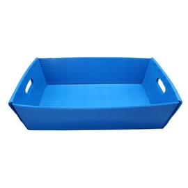 Flipside Products 18" x 12" x 4.5" Blue Plastic Welded Trays, Mail, Small Transporting, Storage, Carry, Stackable, Organizing, 2 Pack