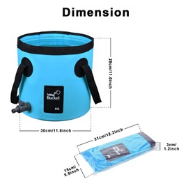 iGreely Folding Bucket, 20L Handy Folding Bucket, Easy to Clean with Tap - Perfect for Plumbing, Cleaning, Camping, Hiking, Fishing (Blue, 20L)