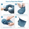 Inflatable Travel Neck Pillow for Airplane Train Car Washable Pillowcase