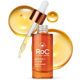 RoC Multi Correxion Revive + Glow - Suero facial con 10% de vitamina C activa, tratamiento diario para el cuidado de la piel, antiarrugas y unificación del tono, suero iluminador, 1 onza líquida