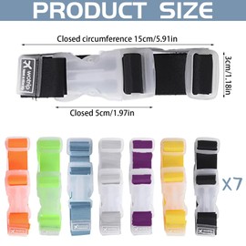 ZYEKIU Pack of 7 Suitcase Strap, Suitcase Strap, Practical for Hanging Bags and Other Items, Adjustable Suitcase Webbing, for Quick Recognition, Luggage, Travel Bag