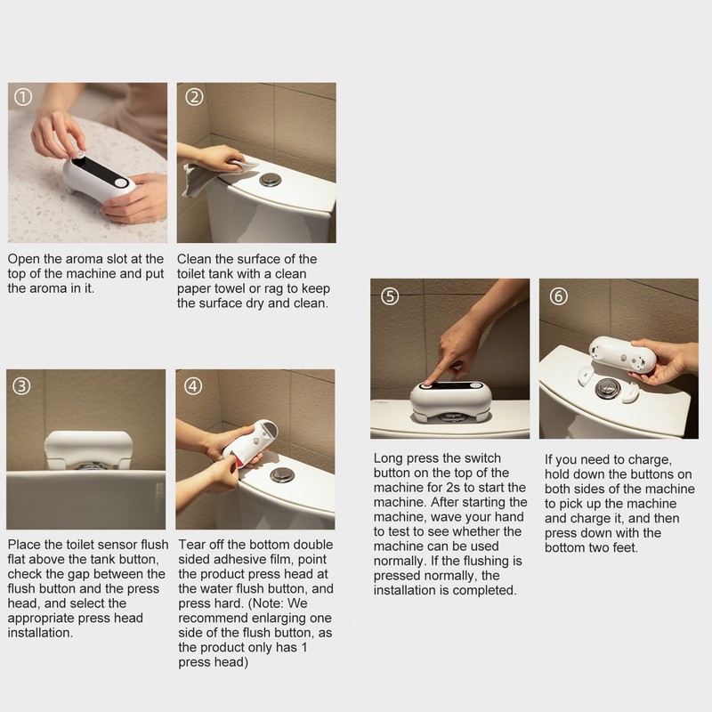 White Automatic Toilet Flusher Hands Free Non Touch Touchless 0.25S