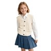 MACNOORA Girl's Sleeveless Button Down Sweaters V Neck Crochet Cardigans
