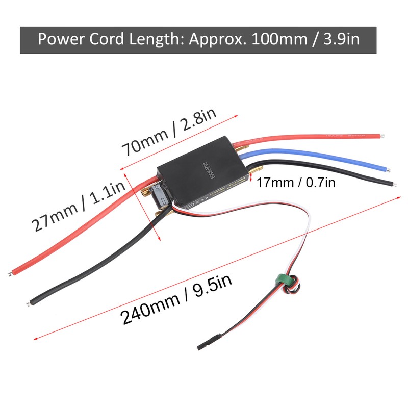 30A RC Boat Waterproof Brushless ESC Electric Speed Controller Accessory