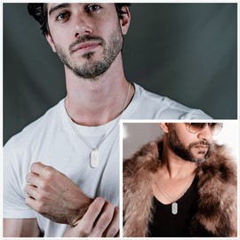 AFSTALR Men’s Gold/Silver/Black Necklace, 12 Constellations, Star Sign Chain, Dog Tag Pendant, Constellation Chain, Wassermann, Stainless Steel