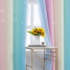 Anjee Star Curtains for Kids 2 in 1 Double Layer
