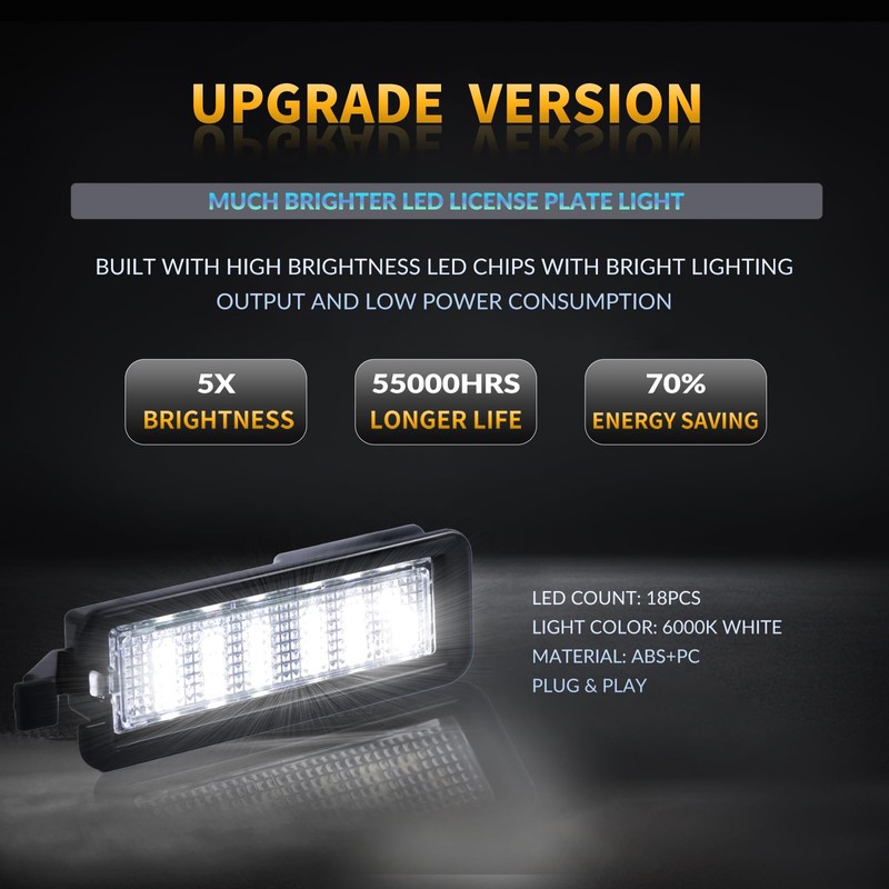 DERMOKA LED License Plate Light For 2015-2022 Dodge Charger Challenger