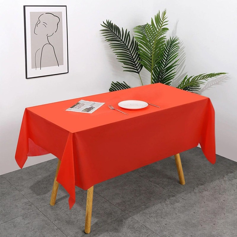MEMOFYND 2 Pcs Red Tablecloths And 4 Pcs Tablecloth Clips,