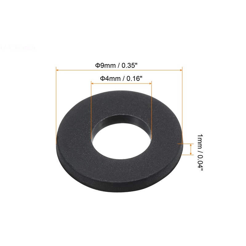 PATIKIL M4 Nylon Flat Washers 100-Pack 4mm Inner Diameter 9mm