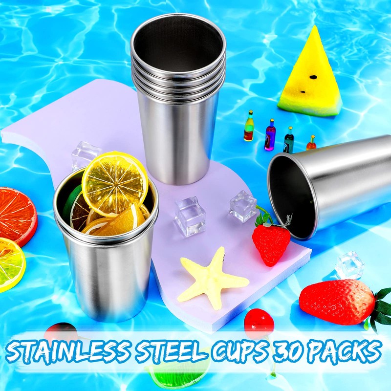 Meanplan 50 Pcs 8.8 Oz Stainless Steel Cups Bulk Small