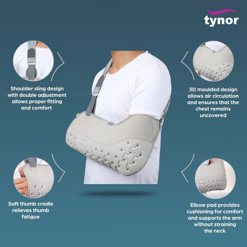 Tynor Pouch Arm Sling Urbane, Grey, Medium, 1 Unit