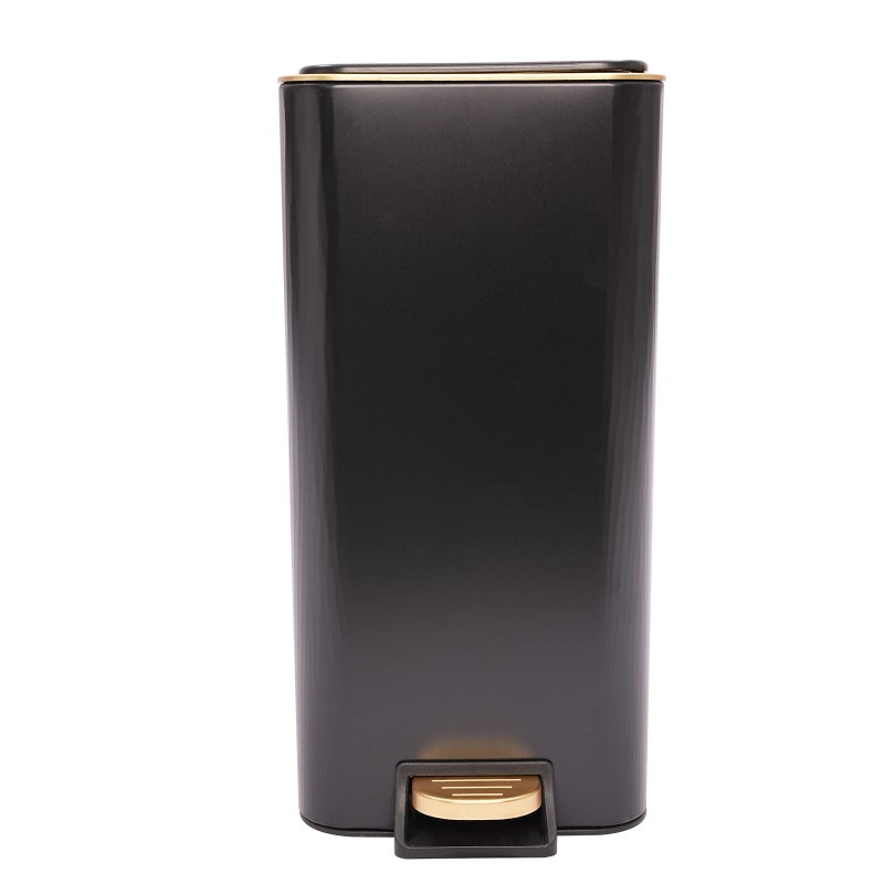 12L Bathroom Trash Can Carbon Steel Step On Kitchen Garbage