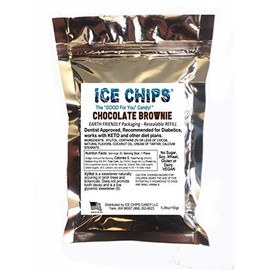 ICE CHIPS Xylitol Candy in Large 5.28 oz Resealable Pouch; Low Carb & Gluten Free (Chocolate Brownie)