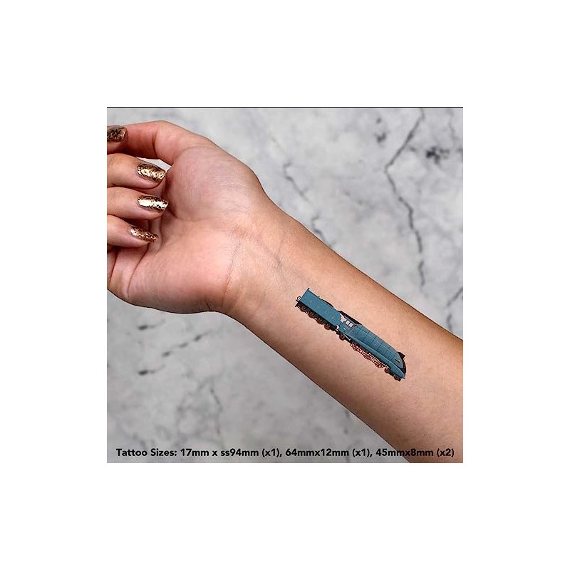 4 x 'Mallard Steam Train' Temporary Tattoos - Water Resistant,