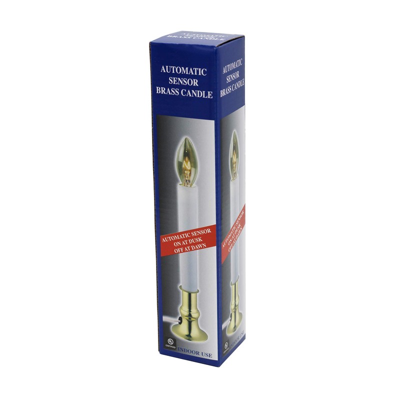 Creative Hobbies Electric Window Candle Lamp with Brass Plated Base,