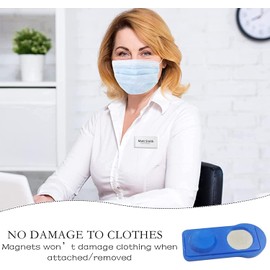 Pack of 15 Name Badges for Clothing Magnets, Name Badges with Strong Magnet, Name Badges, Magnetic Transparent Silver, Card Insert, Mounted, Reusable and Stylish Name Badges