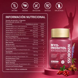 Windboss Combo De Inositol Y Vitaminas 60+60 Cápsulas Blanda