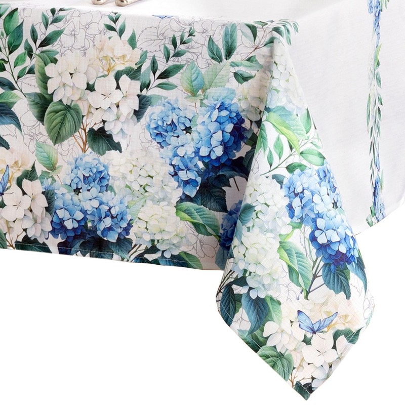Elrene Home Fashions Hydrangea Bloom Floral Butterfly Double Border Spring/Summer