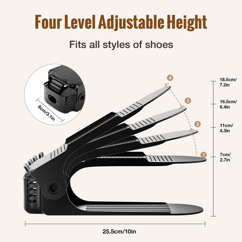 Neprock Shoe Slots Organizer,Shoe Storage Organizer Shoe Rack for Closet
