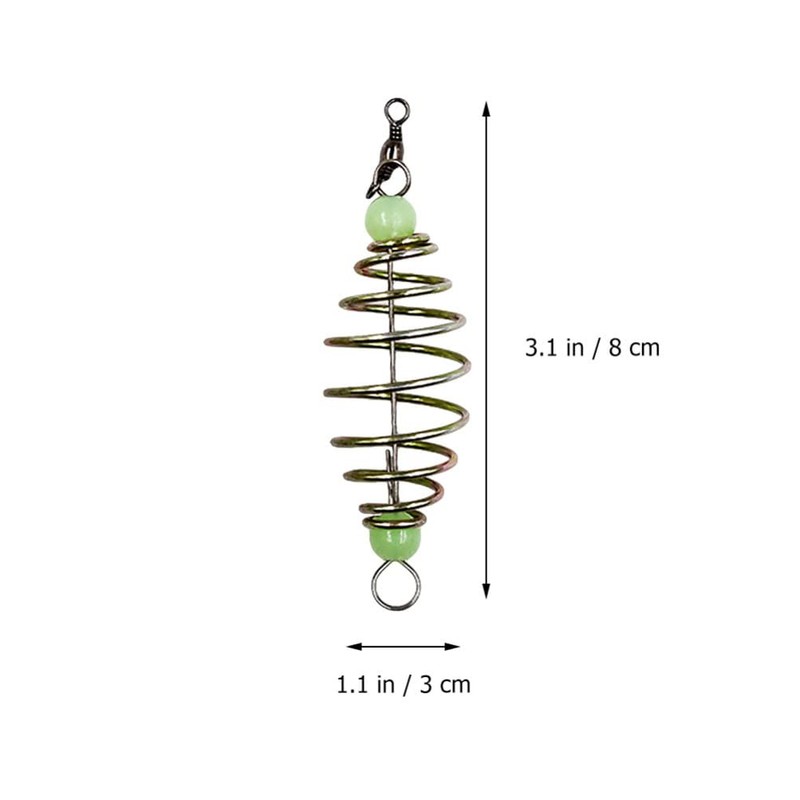 SEWACC 24pcs Spring Bait Cage Olive Shape Fishing Lure Carbon