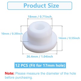 12 PCS Bathtub Jet Covers Silicone Hole Plug White Tube Plugs Waterproof Bathtub Plug Fit for 17mm Bathtub Hole