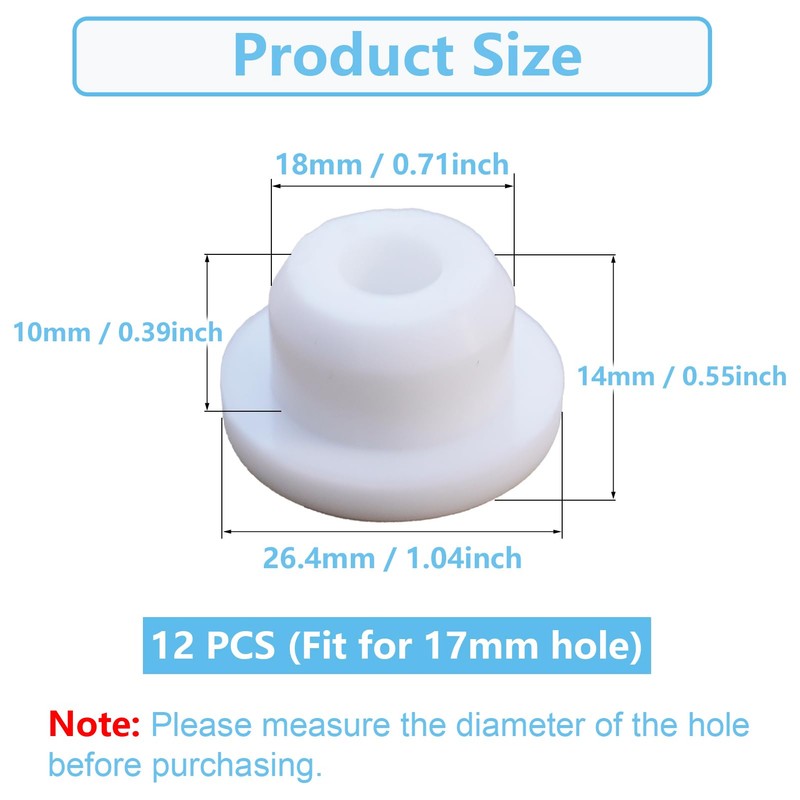 12 PCS Bathtub Jet Covers Silicone Hole Plug White Tube