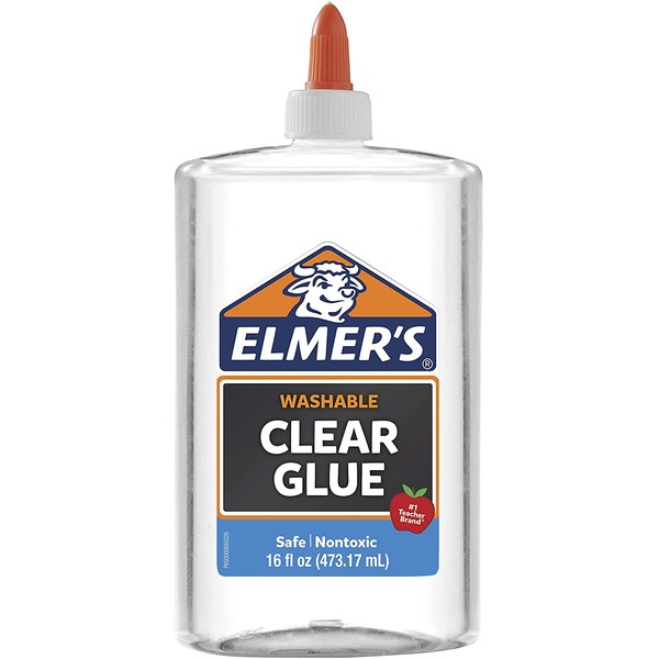 Elmer's Liquid School Glue, Clear, Washable, 16 Ounces - Great for Making Slime