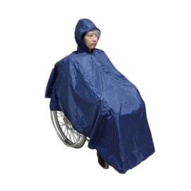 Carecoa Wheelchair Raincoat, Wheelchair Raincoat, Storage Bag Included, Transparent Visor, Good Visibility, Wheelchair, Poncho, Raingear (Navy)