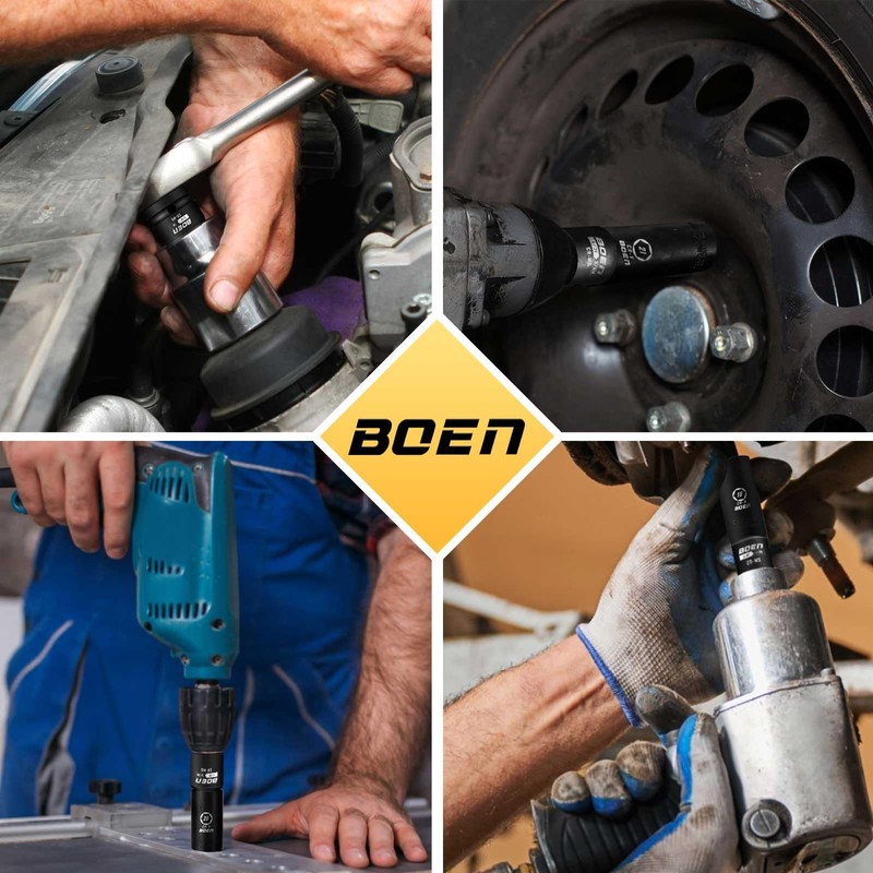 BOEN 10-Piece Impact Socket Adapter and Reducer Set, Standard SAE