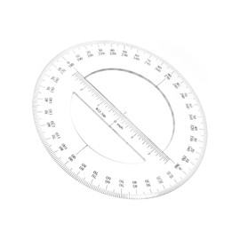 Hegebeck 360 Degree Clear Protractor 20cm/8 Inch Diameter Plastic Math Protractors Circle Protractors Mathematical Tool for Angle Measurement
