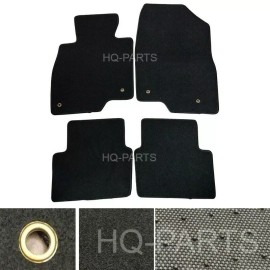 HQ-PARTS New 4 Pieces Black Nylon Carpet Floor Mats Fit For 14-18 Mazda 3