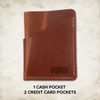 NRA Slim Leather Wave Minimalist Front Pocket Wallet, Brown