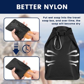 2 Pack Travel Soap Bag, Waterproof & Leakproof Soap Bar Case, Portable Soap Holder Travel Case, Soap Container Bag, Foldable Travel Soap Pouches for Shampoo Bars Travel Camping Enthusiasts (Color B)