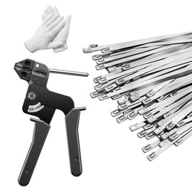 300PCS Cable Ties Kit, 11.8 Inch Heavy Duty Silver Metal Zip Ties