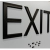 ADA Compliant Sign with Braille (6" x 3" Exit, White)