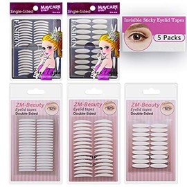 5 Packs Natural Invisible Single/Double Side Eyelid Tapes Stickers, Medical-use Fiber Eyelid Strips, Instant Lift Eye Lid Without Surgery, Perfect for Hooded, Droopy, Uneven, Mono-eyelids