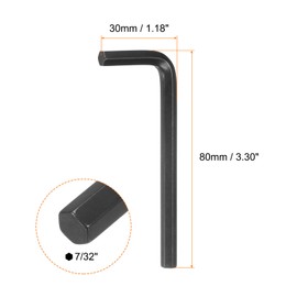 HARFINGTON 10pcs Hex Key Wrench 7/32" L-Shape Hexagon SAE Wrenches Chrome Vanadium Steel Repairing Tool for Home Repair, Black