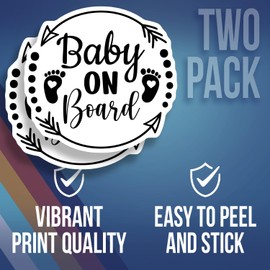 Baby On Board Sticker - Cute Baby On Board Car Decal - Baby Safety Sign - Baby Footprints Decal - Baby On Board Car Sign Sticker - Durable Decorative Design for Home - AAS0864