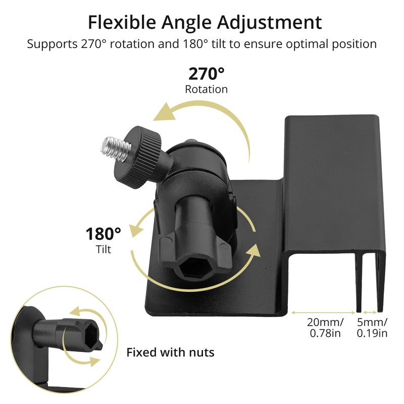 Anbte Universal Solar Panel Gutter Mount, Aluminum Gutter Mount for
