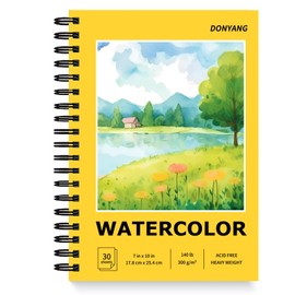 7"x10" Watercolor Paper Pad for Valentines Day Easter Gifts, 30 Sheets Spiral Bound Art Sketch Book for for Adults Kids, Teens Birthday Back to School Supplies, 140lb/300gsm Watercolor Textured Paper