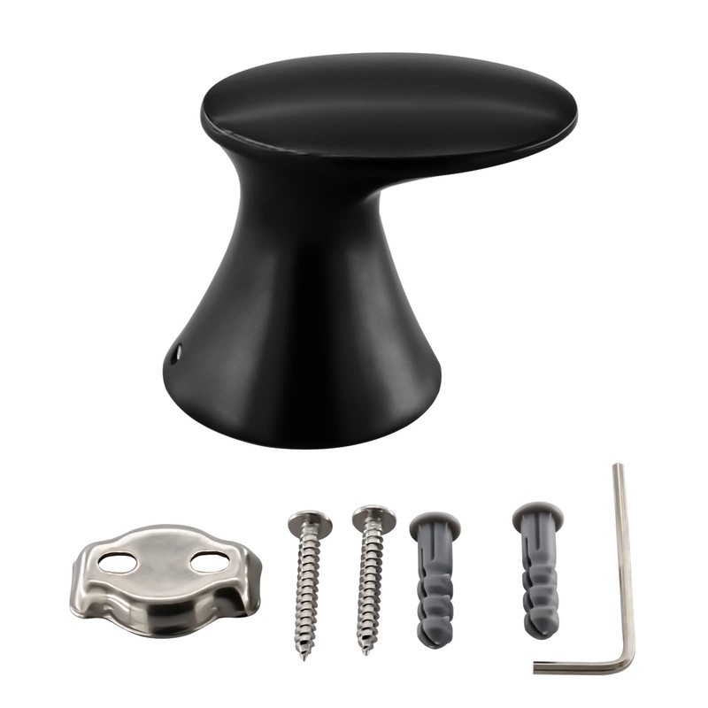 LOWCUS Robe Hook 73835BL, Solid Metal, Matte Black