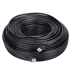 Cable Ethernet para exteriores de 6 m, blindado sólido Cat5e, impermeable, resistente a los rayos UV, conector RJ45, 6,1 m